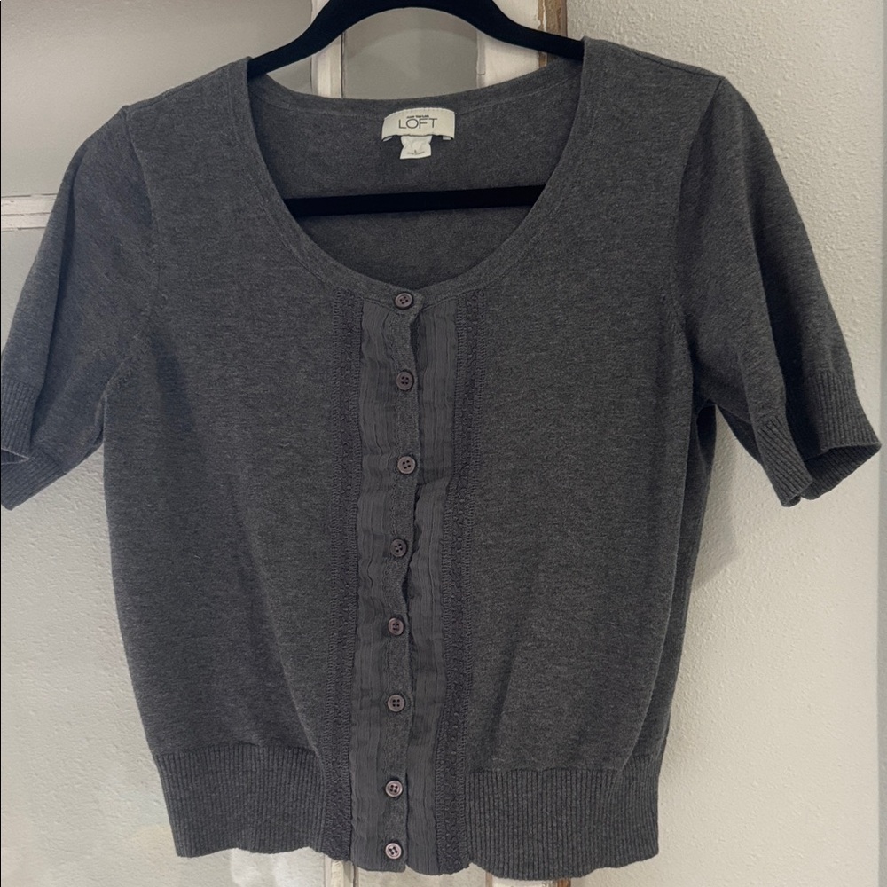 LOFT Charcoal Button Down Women's Shirt